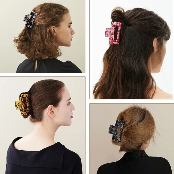 2/$10 NEW Hair Claw Rectangular Hair Clips Acrylic Leopard Small/ Medium - Picture 6 of 6